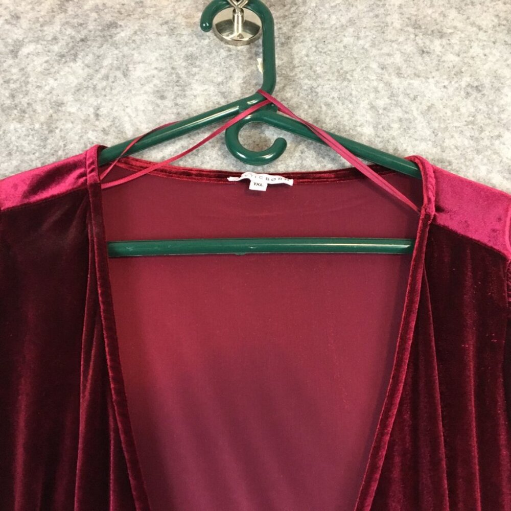 Baltic Born Dress 1XL Bridesmaid Semi Formal Wrap Short Sleeve Maxi Velvet Red - Picture 5 of 12